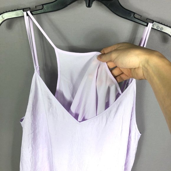VINCE Pale Iris Lavender Double Layer Camisole Cami Crop Tank Top Size L - Picture 5 of 10